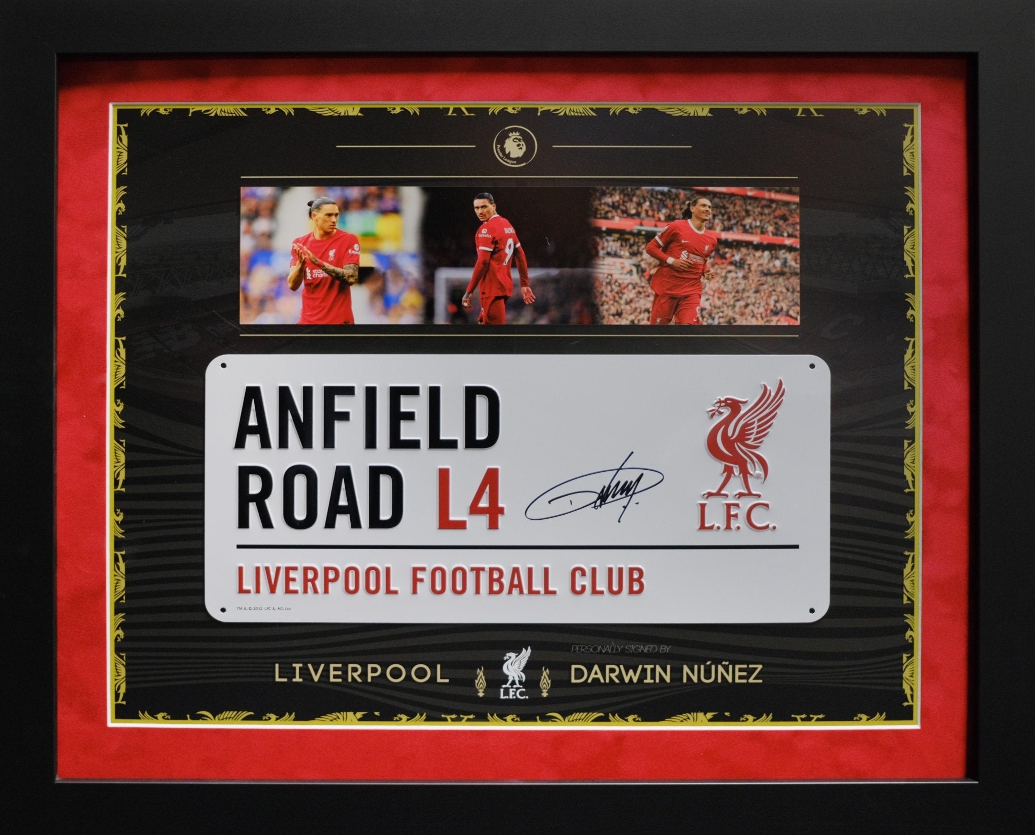 Darwin Núñez signed Roadsign Liverpool F.C. - Memorabilia Framers Shop